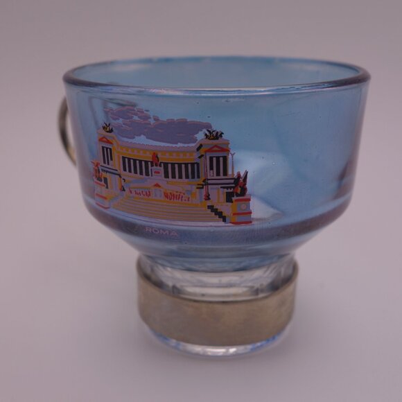 Set of Six(6) Roma Scene Glass Cups with Metal Handles - Picture 5 of 14